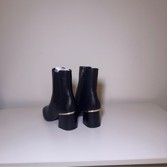 Black Leather Square-Toe Booties - Alfani Women's Rockee Size 7.5M - Picture 13 of 15